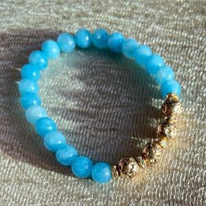 Blue crystal beaded bracelet handmade
